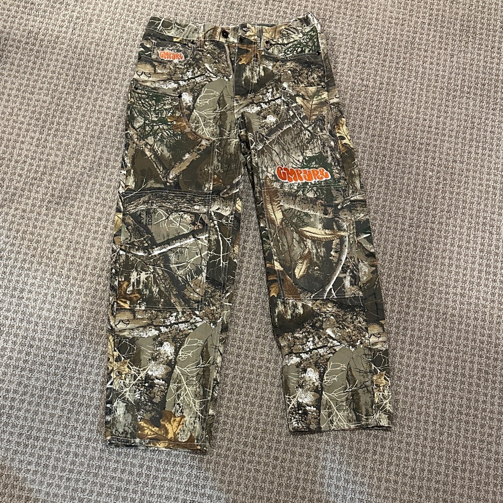 Empyre Men's Relaxed Camo Cargo Jeans with Orange Logo
